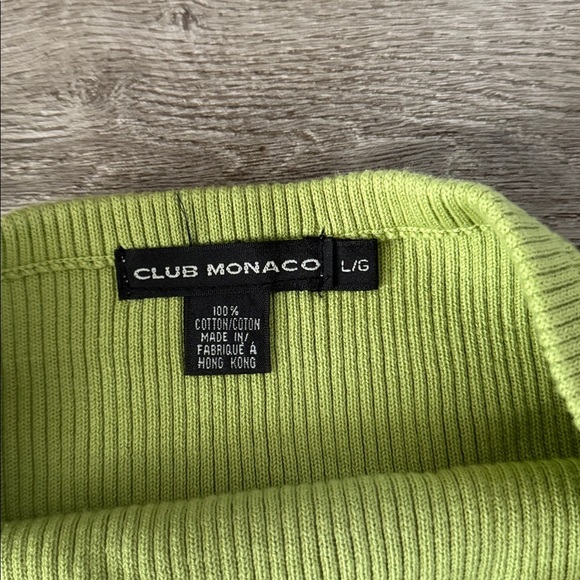 Club Monaco Y2K vibes ribbed halter green top large - Picture 3 of 3